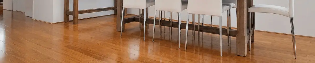 Professionally installed and refinished bamboo flooring in a residential home, showcasing smooth finish and natural wood tones in Buffalo, NY