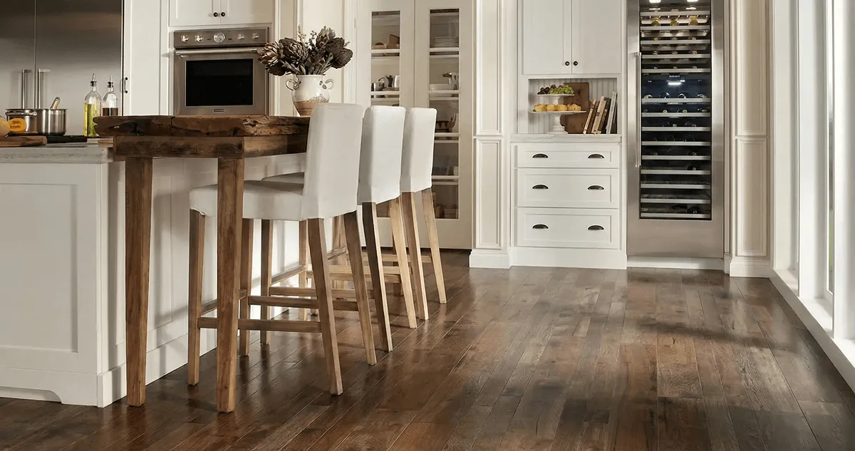 Professionally installed and refinished hardwood flooring in a residential home, showcasing smooth finish and natural wood tones in Buffalo, NY