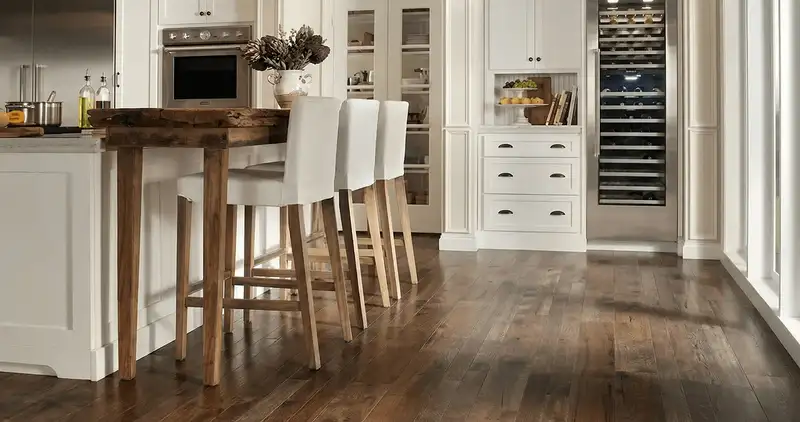 Professionally installed and refinished hardwood flooring in a residential home, showcasing smooth finish and natural wood tones in Buffalo, NY
