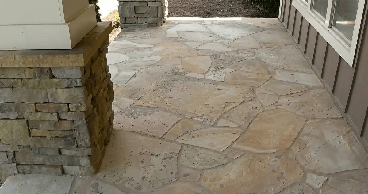 House entrance with professionally installed stone flooring in Buffalo NY